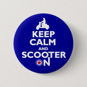 Kalm houden en scooter op Button badges