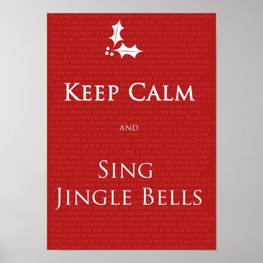 Kalm houden en Sing Jingle Bells poster (Voorkant)