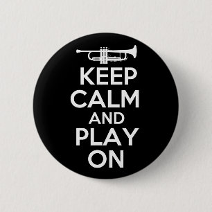 Kalm houden en spelen (Trumpet) Ronde Button 5,7 Cm