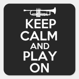 Kalm houden en spelen (Trumpet) Vierkante Sticker