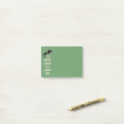 Kalm houden en springen op paard post-it® notes (Op bureau)