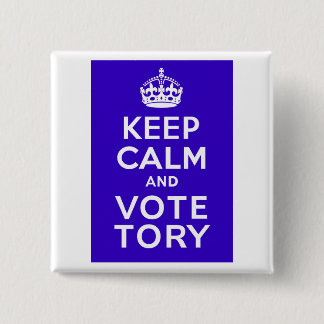 Kalm houden en stemmen ~ Politiek U.K. Vierkante Button 5,1 Cm