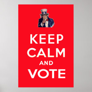 Kalm houden en stemmen poster