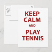 Kalm houden en Tennis afspelen Briefkaart (Voorkant / Achterkant)