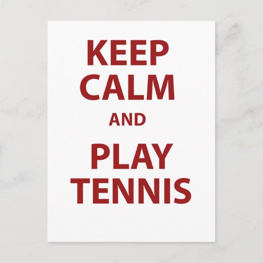 Kalm houden en Tennis afspelen Briefkaart (Voorkant)