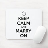 Kalm houden en trouwen op bruiloft en huwelijk muismat (Met muis)