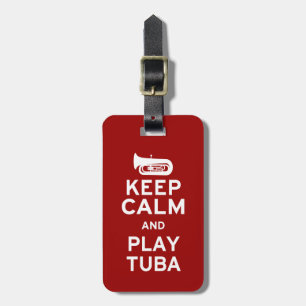 Kalm houden en Tuba spelen Bagagelabel