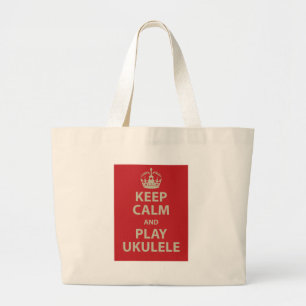 Kalm houden en Ukulele afspelen Grote Tote Bag