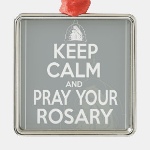 Kalm houden en uw Rosary bidden - Paloma Gray Metalen Ornament