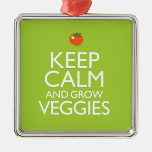 Kalm houden en Veggies kweken Metalen Ornament