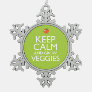 Kalm houden en Veggies kweken Tin Sneeuwvlok Ornament