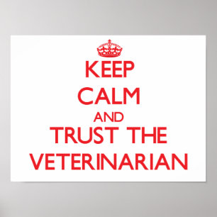 Kalm houden en vertrouwen op de dierenarts poster