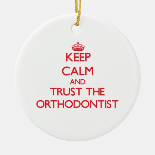 Kalm houden en vertrouwen op de orthodontist keramisch ornament (Voorkant)