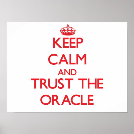 Kalm houden en vertrouwen op Oracle Poster (Voorkant)