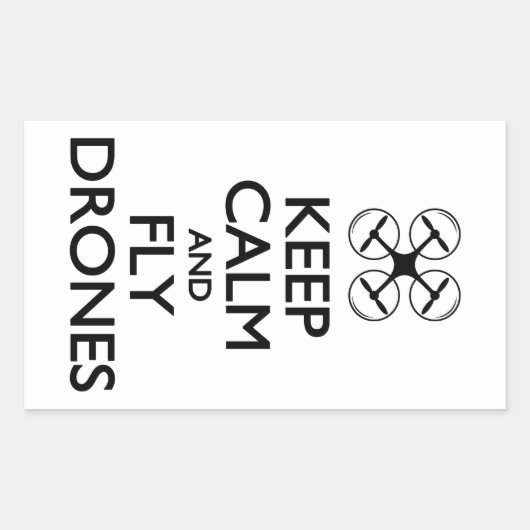 Kalm houden en vliegen rechthoekige sticker (Voorkant)