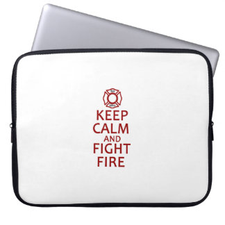 Kalm houden en vuur houden laptop sleeve