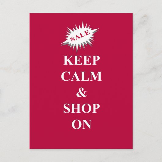 kalm houden en winkelen briefkaart (Voorkant)