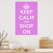 Kalm houden en winkelen op roze Poster (Keuken)