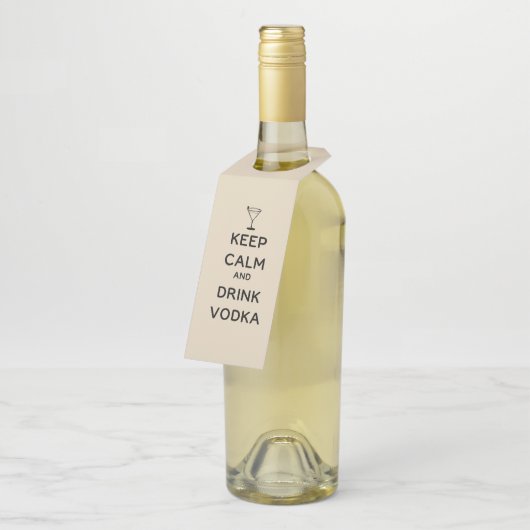 Kalm houden en wodka Drinken Flessenhanger (Schuin)