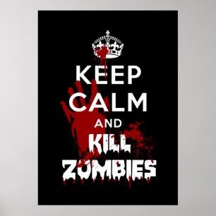 Kalm houden en Zombies Funny Poster doden