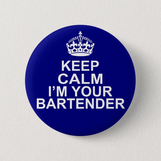 Kalm houden Ik ben jouw Bartender Ronde Button 5,7 Cm (Voorkant)