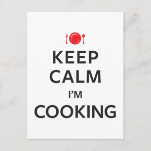 Kalm houden Ik koken. Briefkaart