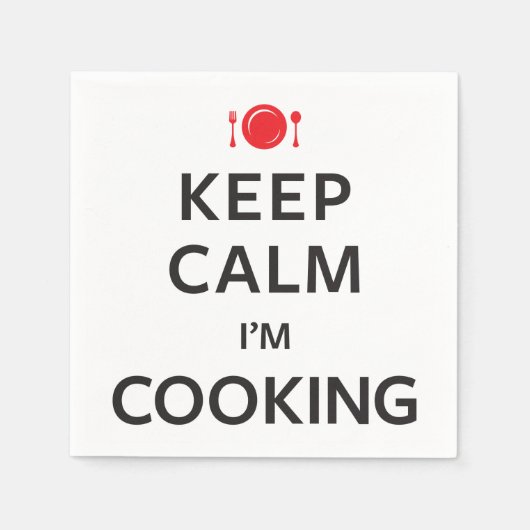 Kalm houden Ik koken. Servetten (Voorkant)