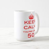 Kalm houden Je bent maar 50 dagen Mok (Voorkant rechts)