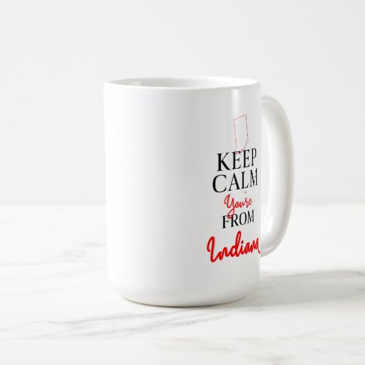 Kalm houden Je komt uit Indiana Koffiemok (Voorkant rechts)