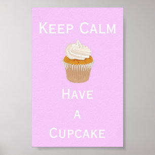 Kalm houden met een cupcake poster