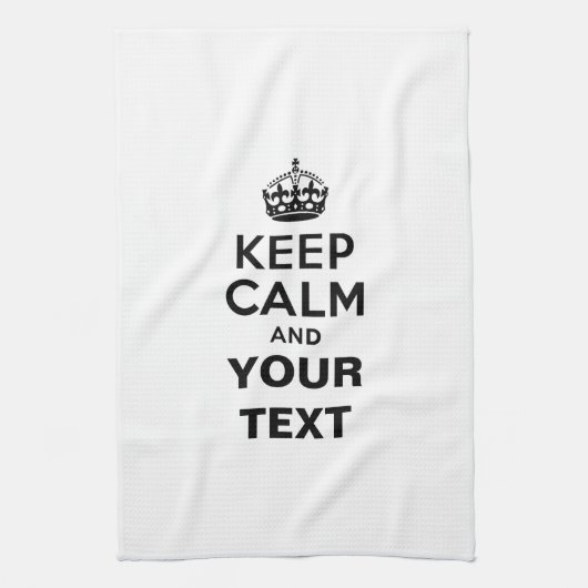 Kalm houden met Jouw tekst Theedoek (Verticaal)