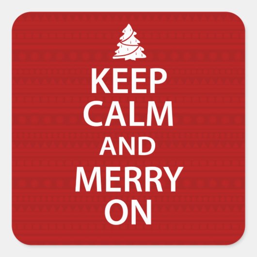 Kalm houden met kerst vierkante sticker (Voorkant)