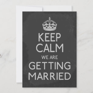 Kalm houden We worden gehuwd met Chalkboard Kaart