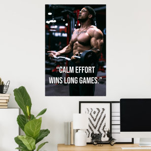 Kalm Inspanning Wint Lange Termijn Gym Motivatie S Poster