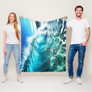 Kalm Inspirerende Blauwe Oceaangolf Fleece Deken