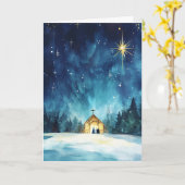 Kalm Kerstnacht Kaart (Gele Bloem)