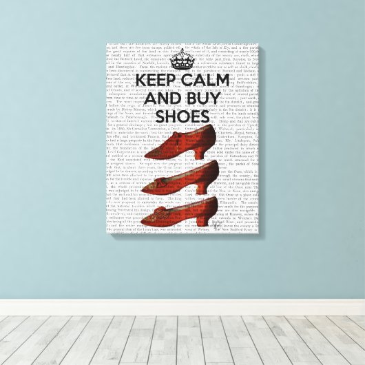 Kalm Koopschoenen houden Canvas Afdruk (Insitu (Houten vloer))