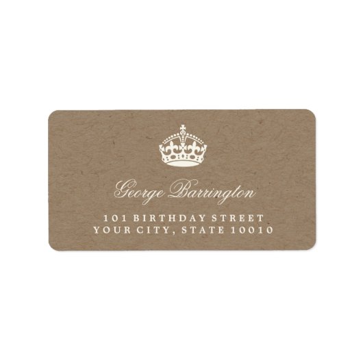 Kalm Kraft Chic Birthday Party Adresetiketten houd Etiket (Voorkant)