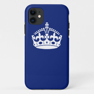 Kalm kroonkroon houden op blauw marinekleur iPhone 11 hoesje