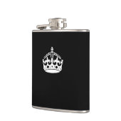 Kalm kroonplaat houden op Solid Black Heupfles (Links)