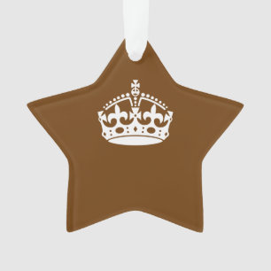 Kalm kuit op bruin houden ornament