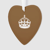 Kalm kuit op bruin houden ornament (voorkant)