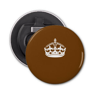 Kalm kuit op chocolade bruin houden button flesopener