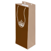 Kalm kuit op chocolade bruin houden wijn cadeautas (Achterkant Gekanteld)