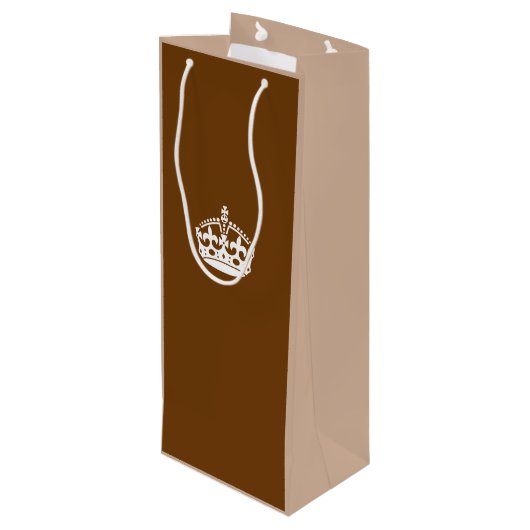 Kalm kuit op chocolade bruin houden wijn cadeautas (Achterkant Gekanteld)