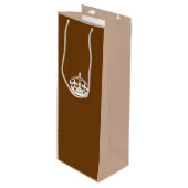 Kalm kuit op chocolade bruin houden wijn cadeautas (Voorkant Gekanteld)