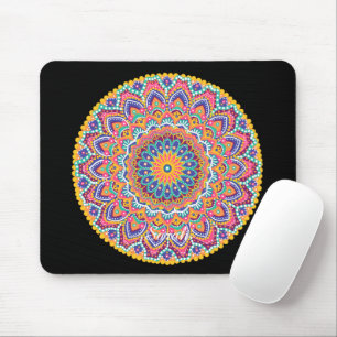 Kalm Mooie Kleurrijke Bloemen Mandala Muismat