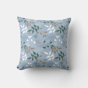 Kalm olievlekken in blauw, groen, beige, wit kussen