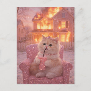 Kalm Prinses Kat Tijdens Totale Chaos Briefkaart