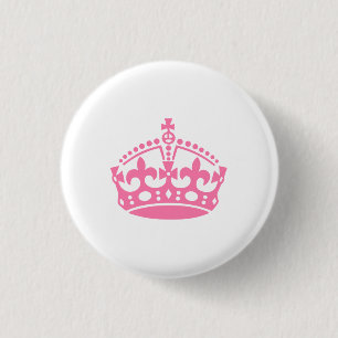 Kalm roze overwinningskroon ronde button 3,2 cm